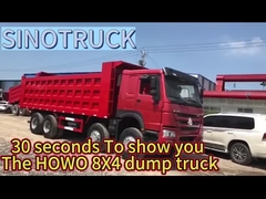 50 تن 12 چرخ Sinotruk کامپری استفاده شده Howo 371 375 420 HP کامپری 8X4 قرمز