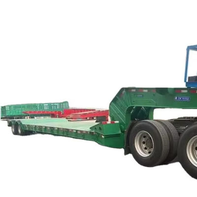 قیمت خوب پیشانی بارگذاری کمروی تریلر 4 محور 120 تن جداکننده گوزنک هیدرولیک قابل جدا کردن قطره کمروی کمروی برای کنیا آنلاین