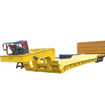 قیمت خوب 3 محور 80 تن قطره کشنده Gooseneck Semibed Lowbed Trailer heavy duty Lowboy Trailer برای گانا آنلاین