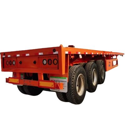 قیمت خوب تجارتي سه محور قابل تمديد 40 فوت 60 تن نیمه تریلر تخت تخت ، نیمه تریلر پلتفرم برای حمل و نقل تراکتور و محموله آنلاین
