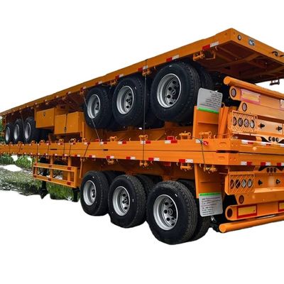 قیمت خوب 3 4 محور 40ft 50 تن کانتینر تخت نیمه تریلر حمل و نقل نیمه تریلر برای فروش آنلاین