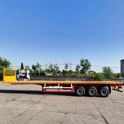 قیمت خوب 3- محور / 4- محور / 5- محور 40 فوت کانتینر آلومینیوم فولاد کربن حمل و نقل صفحه تخت نیمه تریلر تایر اصلی (12R20) آنلاین