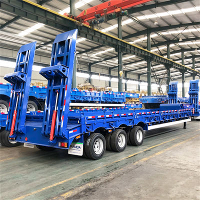 قیمت خوب تایر های سفارشی 12R22.5 نوع تایر های 3 محور 12 تایر نیمه تریلر کم بستر با JOST 2.0 اینچ King Pin آنلاین